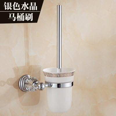 LUDSUY Modern Clear Crystal Toilet Brush Holder Set