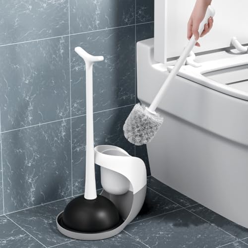 MOFWO 2 in 1 Toilet Brush and Plunger Set