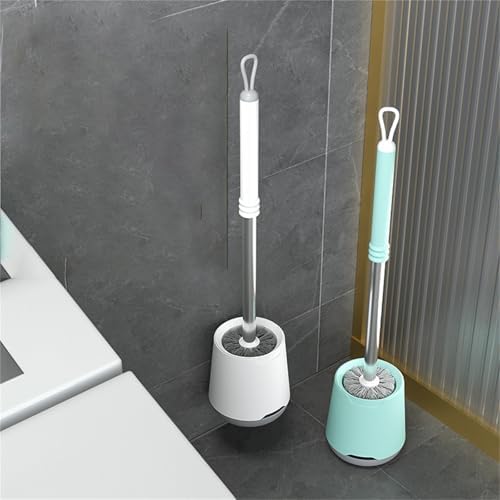 Toilet Brush with Covered Holder and Durable Bristles