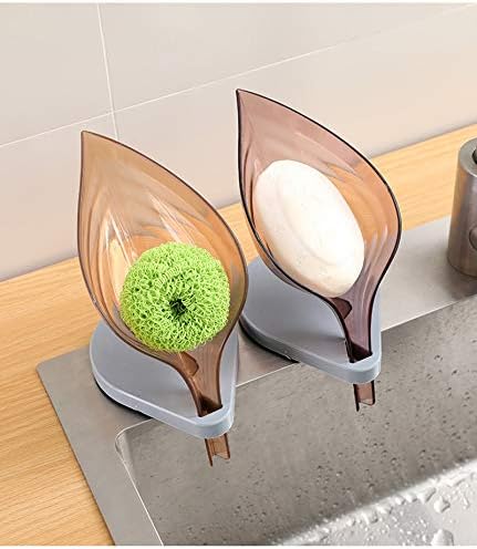 2PCS Leaf Shape Soap Box Bathroom Holder Organizer