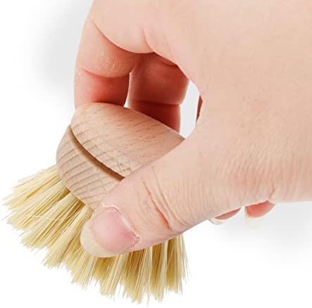 Nicfaky 6 Pcs Wooden Dish Brush Refillable Heads