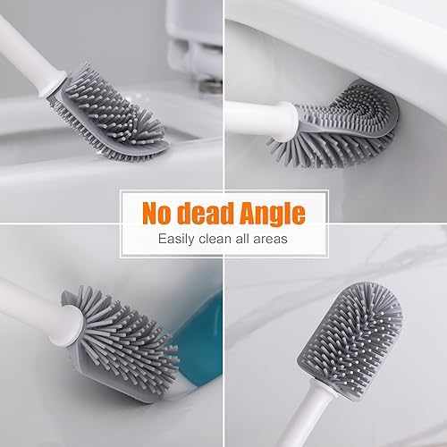 GRIFEMA Silicone Toilet Brush with Drying Holder Set