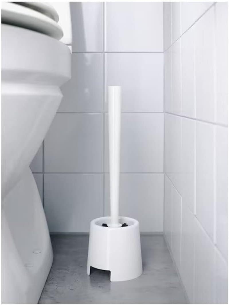 IKEA Bolmen White Toilet Brush with Holder
