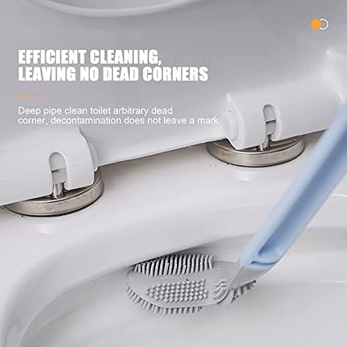 Ymombest 360 Toilet Brush Holder Set with Flexible Silicone Head