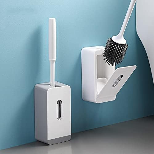 Silicone Toilet Brush Set With Long Handle And Soft Hair