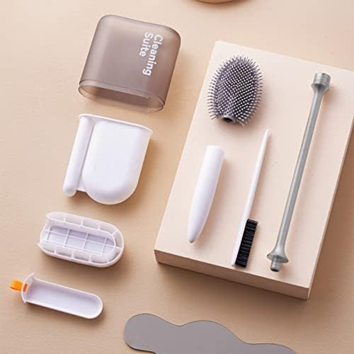 Homy Timy Silicone Toilet Brush Set - White
