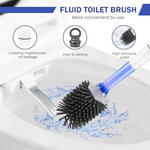 ZFLYCANP Toilet Brush Set with Detergent Dispenser 1
