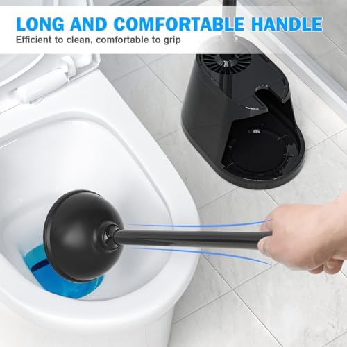 Trenti 2 Pack Toilet Plunger and Brush Set with Holder