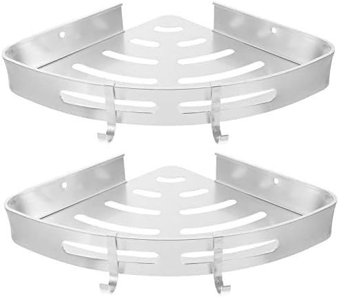 Zerodeko 2-Tier Aluminum Shower Organizer with Hooks