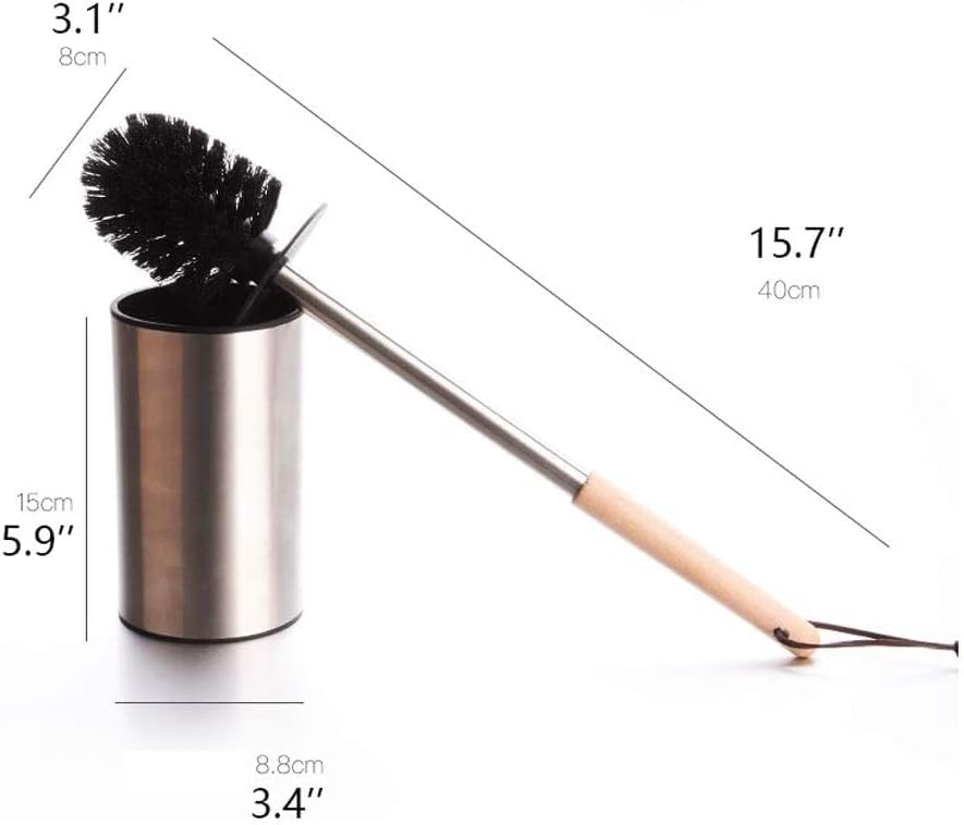 Stainless Steel Toilet Brush with Wooden Handle
