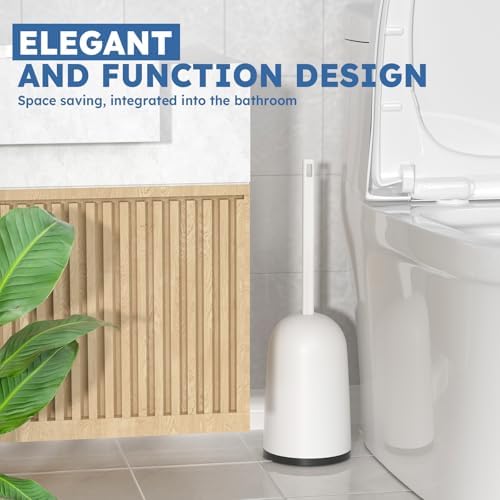 TRENTI Toilet Brush 2-Pack Set with Holder and Extra Long Handle