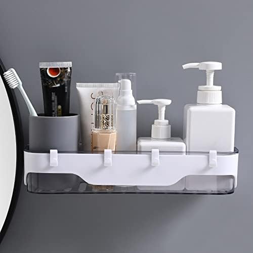 ANNBKA Wall-Mounted Shower Caddy with Hooks and Drainage 1