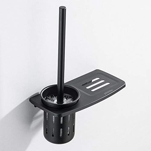 Plantex 2in1 Toilet Brush Holder with Shelf - Black Wall Mount 1