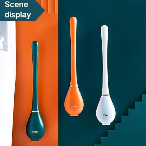 Modern Flexible Silicone Toilet Brush Set with Holder and Dispenser