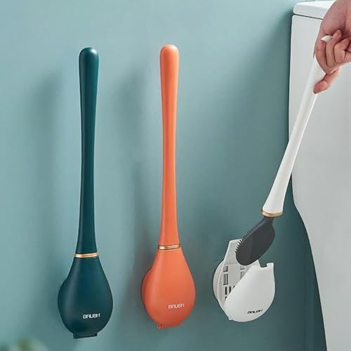 Modern Flexible Silicone Toilet Brush with Holder Set