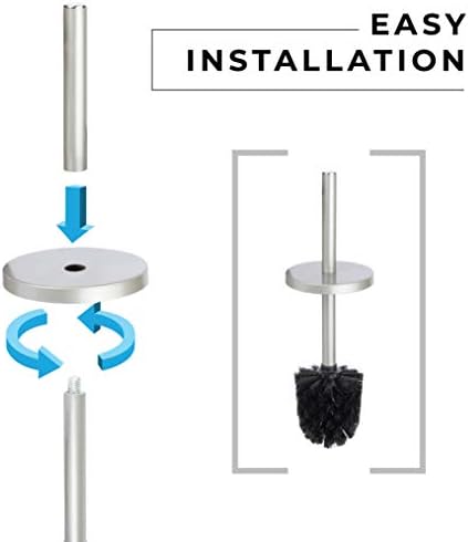 JS Jackson Supplies Sleek Toilet Brush with Metal Handle - Brushed Nickel