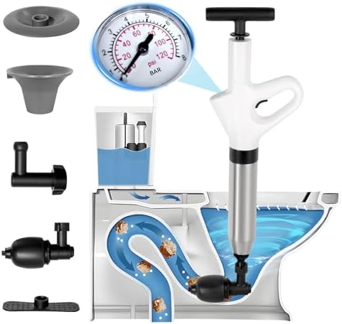 High Pressure Toilet Plunger with Air Barometer