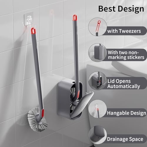 UPRefine Toilet Bowl and Brush Holder Set with Curved Design