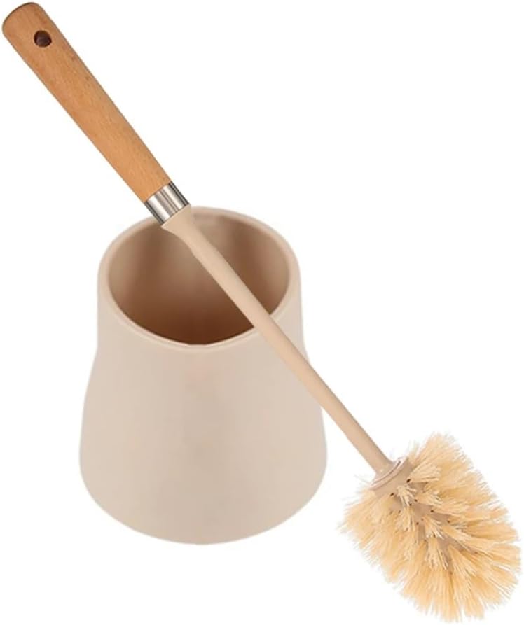 NLIEOPDA Toilet Cleaning Brush Set with Wood Handle
