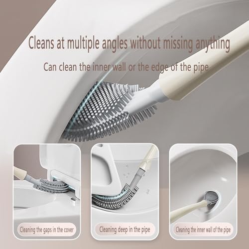 AXunfei Toilet Brush and Holder Set with Magnetic Closure