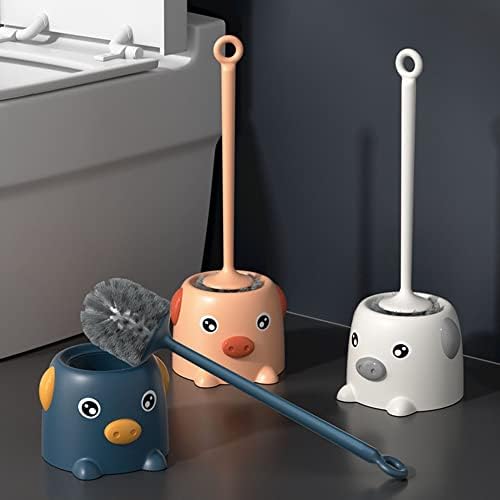Petersty Cute Toilet Brush with Holder - Pink