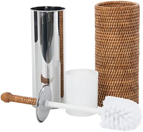 Kouboo La Jolla Rattan Toilet Brush Set Honey Brown