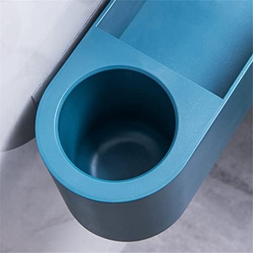 Wall-Mounted Toilet Brush with Holder Set TPR Soft Silicone Brush Light Blue