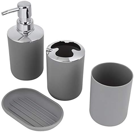 PerGar 4-Piece Bathroom Accessories Set Gray