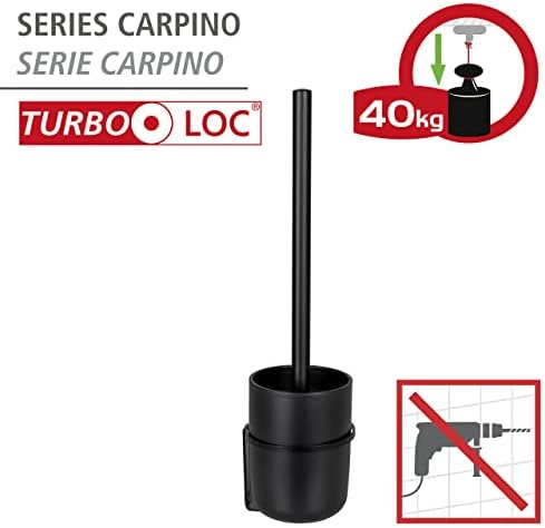 WENKO Turbo-Loc Toilet Brush Holder Set Black
