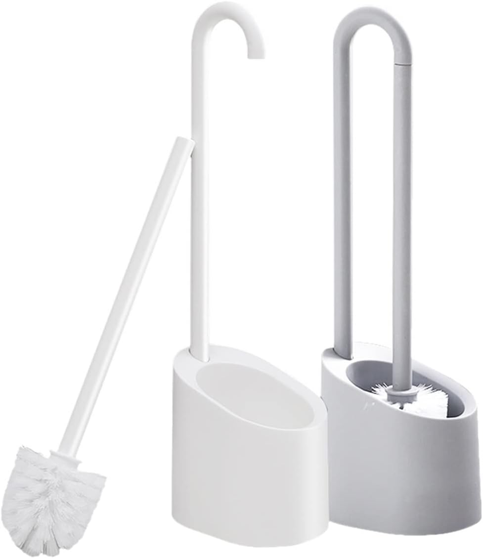 Portable Floating Toilet Brush with Holder - White