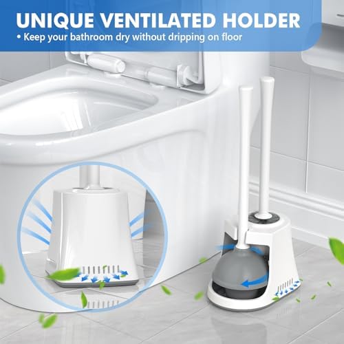 LOVLOY 2-in-1 Toilet Brush and Plunger Set