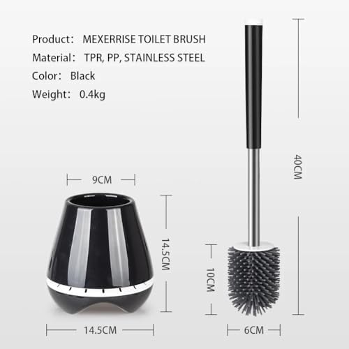 Efficient Toilet Brush and Holder Set with Tweezers