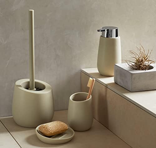 Wenko Badi Toilet Brush Holder - Ceramic Beige 135 x 38 x 135 cm