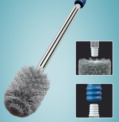 NewKingStar 2 Pack Toilet Brush and Holder Set White and Blue