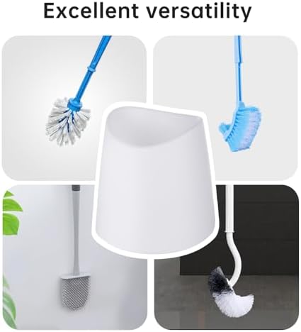 White Toilet Brush Holder for Space-Saving Storage