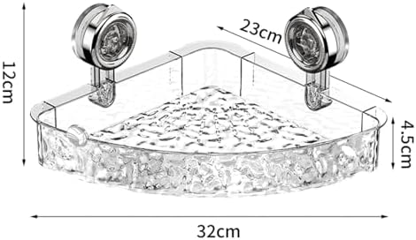 JENPECH Suction Cup Shower Caddy Clear Wall Organizer Grey 2
