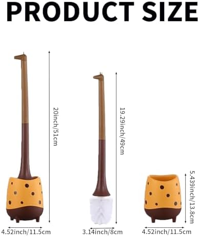 Giraffe Shape Toilet Brush Set with Holder
