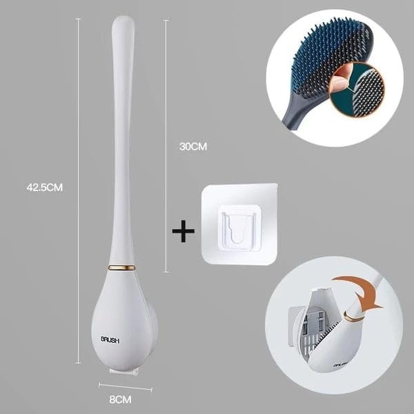 VYGVYG Modern Flexible Silicone Toilet Brush Blue