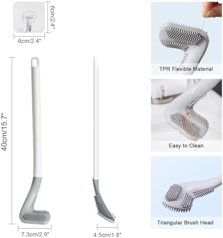 RJDJ Flexible Silicone Toilet Brush with Holder 1