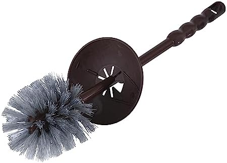 Superio Bathroom Trash Can and Toilet Brush Set 15 Gallon Brown