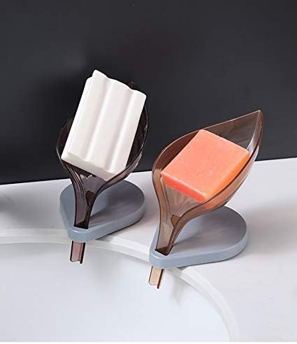 2PCS Leaf Shape Soap Box Bathroom Holder Organizer