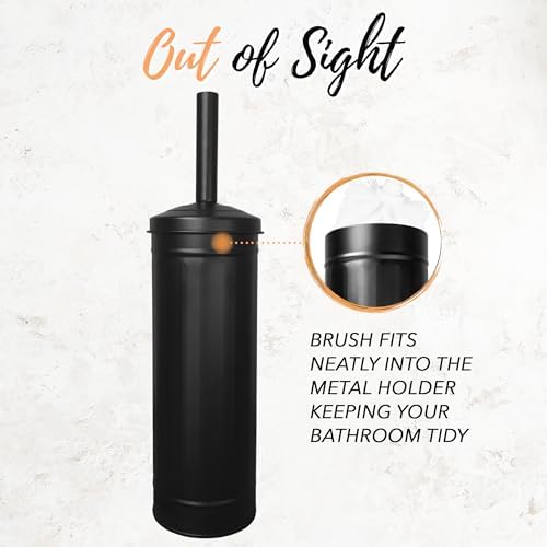 Autumn Alley Black Toilet Brush Holder Set