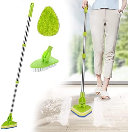 Adjustable 3 in 1 Toilet Scrub Brush with Long Handle