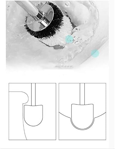 Kanazz Ceramic Toilet Brush Set with Long Handle and Replaceable Head