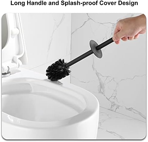 BGL Square Toilet Brush with Gold Holder and 2 Brush Heads