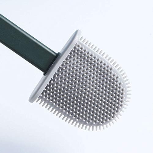 UNNS Toilet Brush with Bracket Compact Cleaning Tool TPR Bristles Long Handle Blue