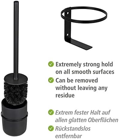 WENKO Turbo-Loc Toilet Brush Holder Set Black