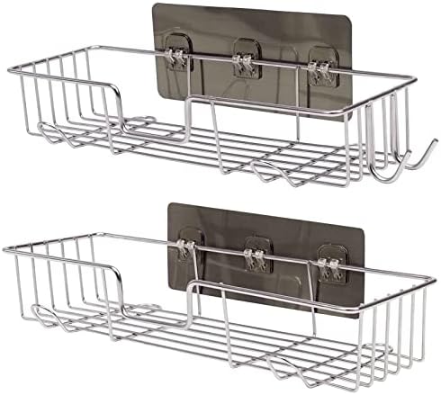 Casaphoria Shower Caddy 2 Pack - Adhesive Hooks Rustproof Stainless Steel