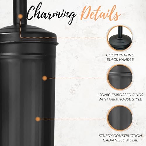 Autumn Alley Black Toilet Brush Holder Set