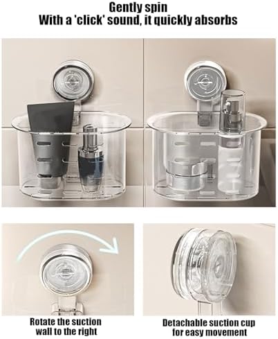 No-Drill Suction Storage Box for Bathroom and Kitchen